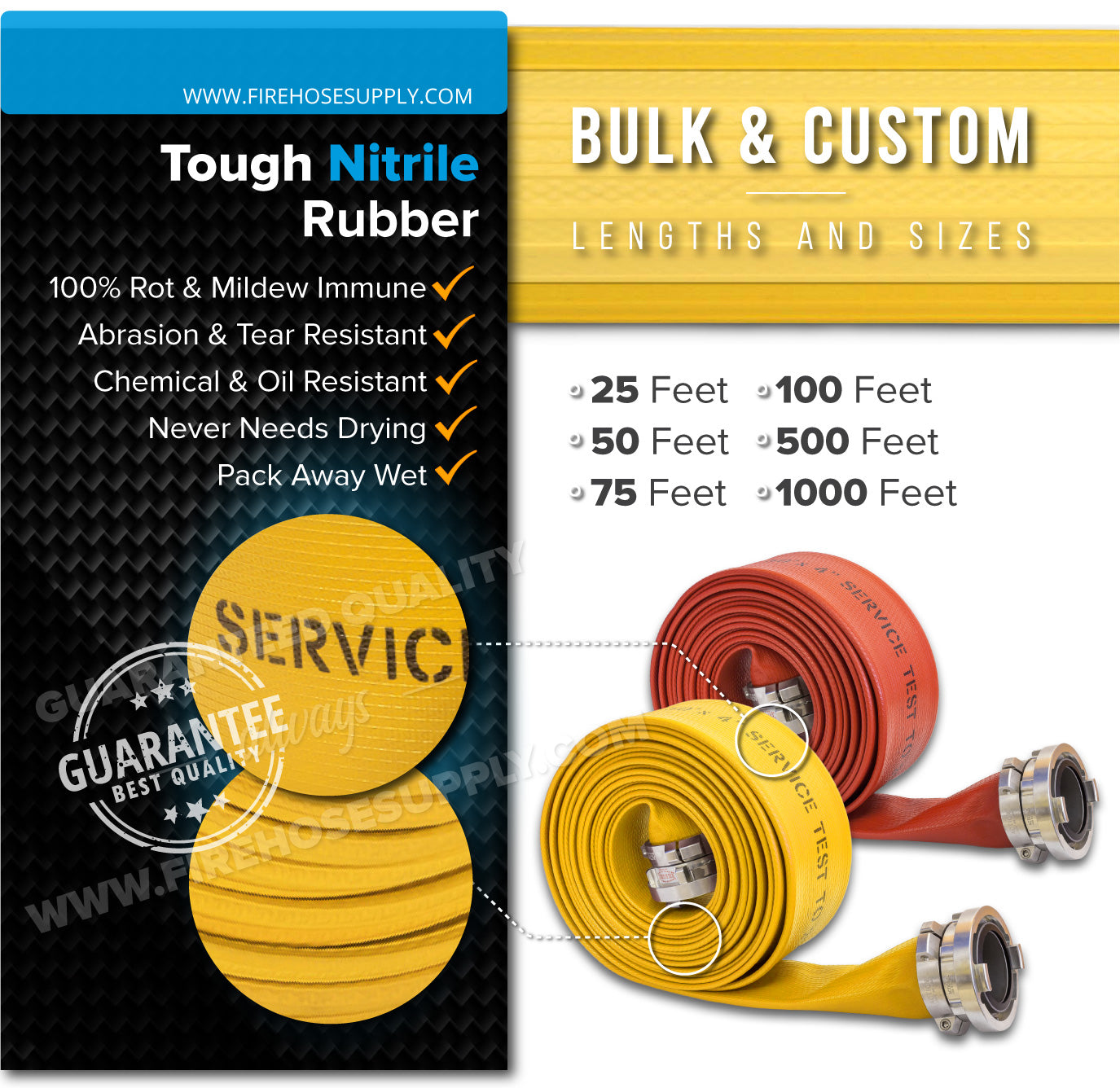 5 Inch Fire Hose Rubber Durable Nitrile Material