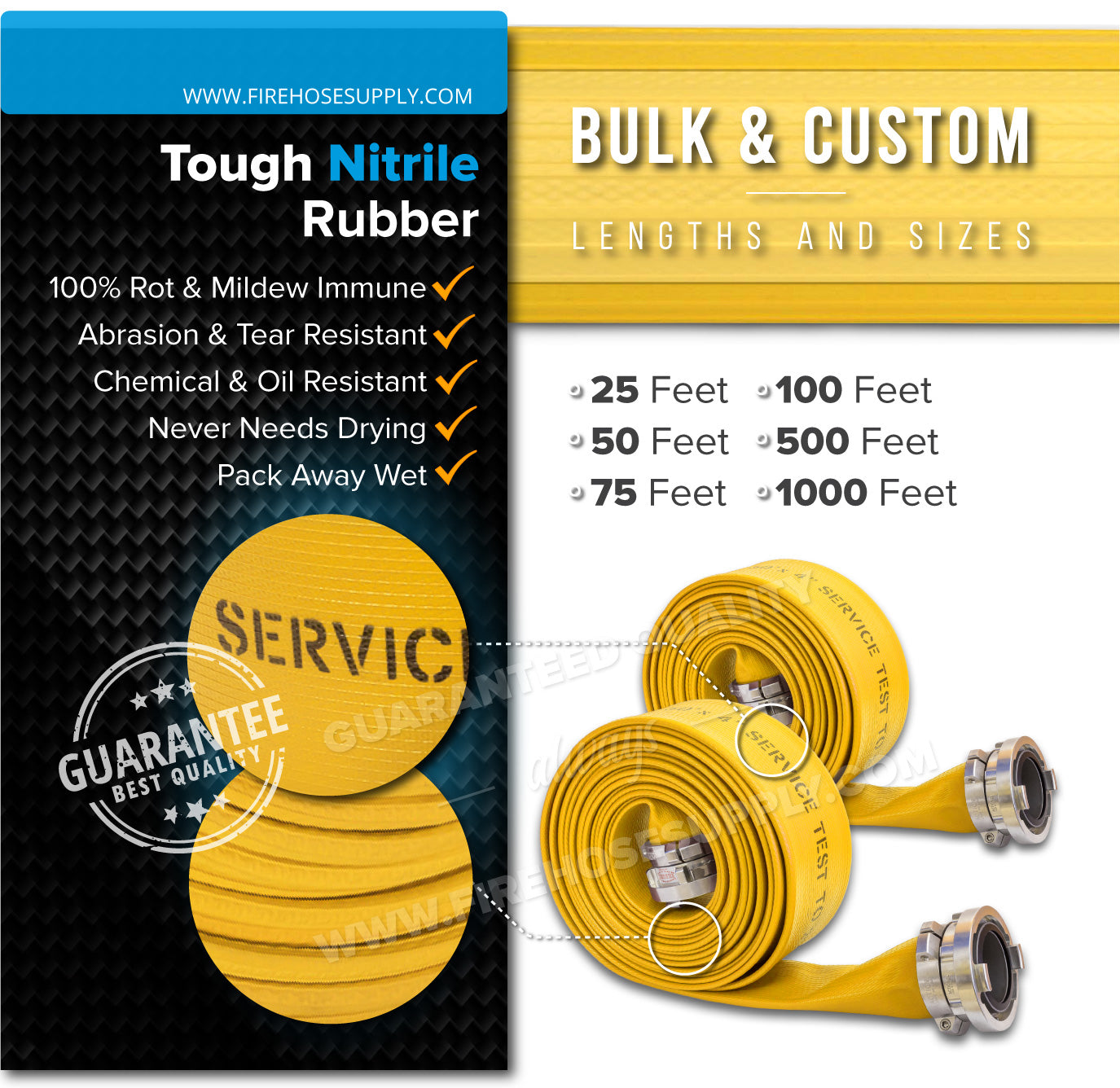 6 Inch Fire Hose Rubber Durable Nitrile Material