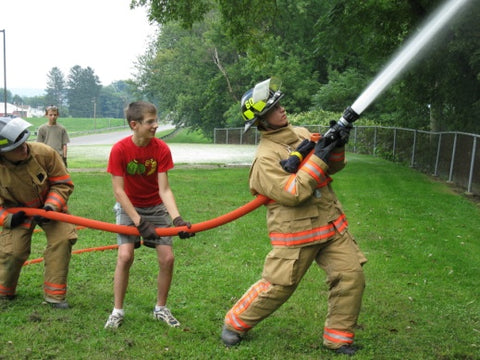 Fire Hose training & fun with the kids! –