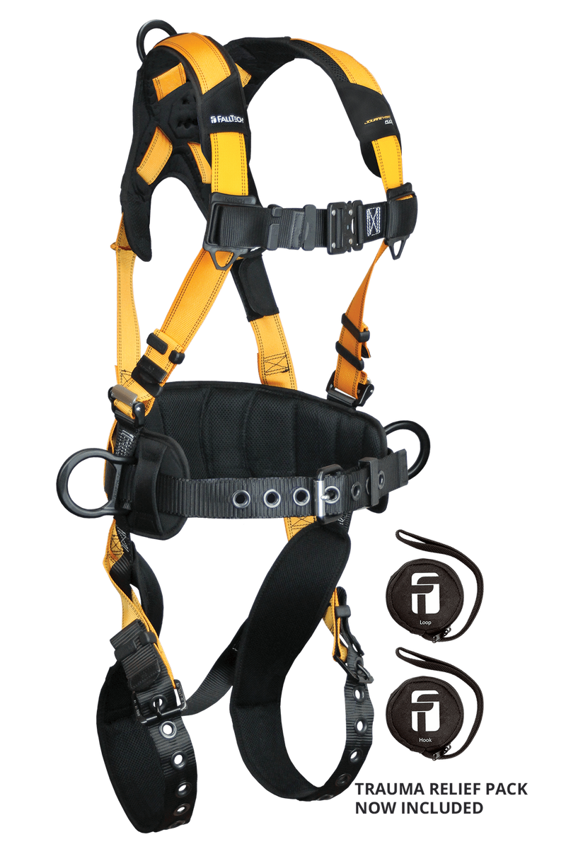 Journeyman Flex Aluminum 3D Construction Belted Full Body Harness, Tongue Buckle Leg Adjustment