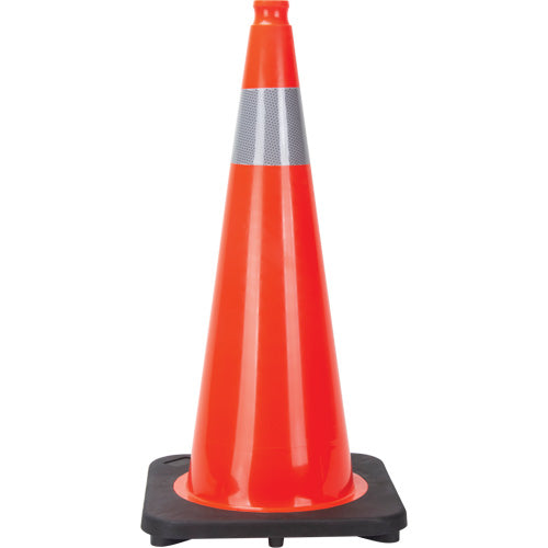 Reflective Orange Post Style Traffic Cone 42 with Optional Rope