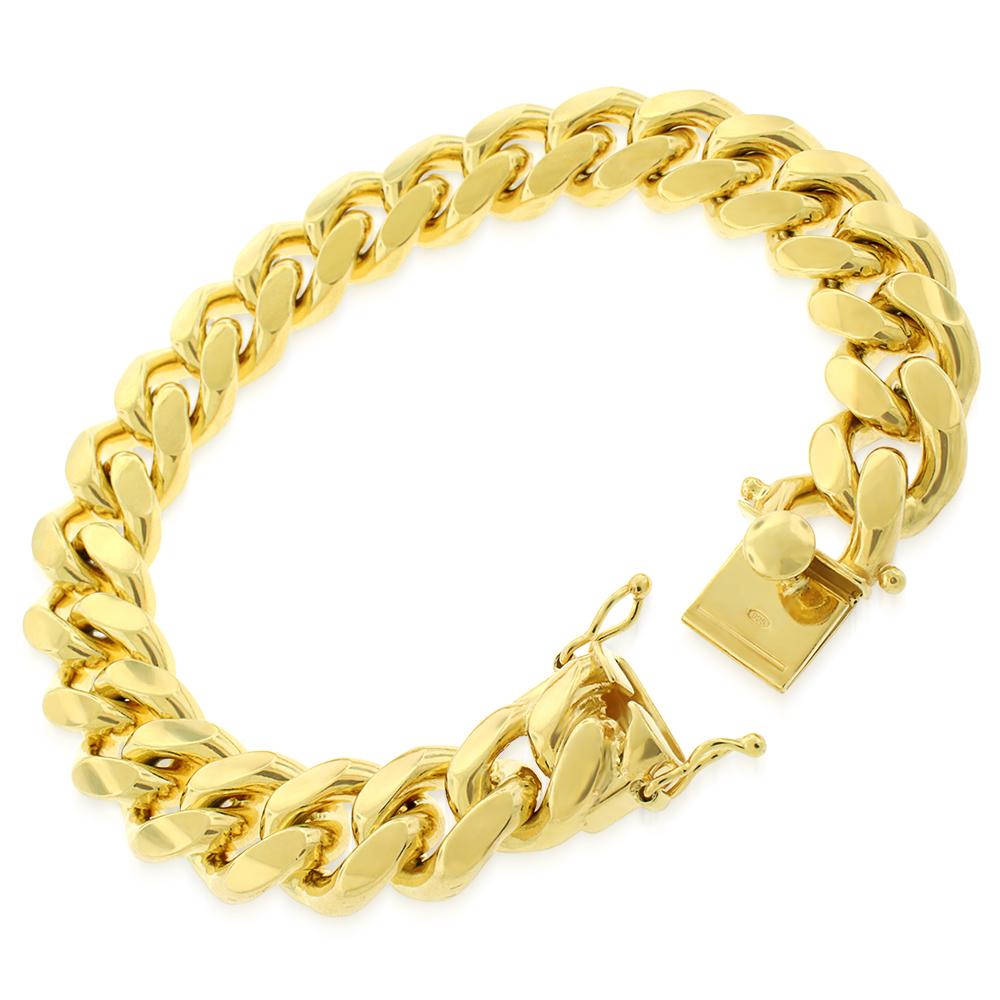 10k Gold Miami Cuban Link Bracelet - 13MM - SRUGOLD