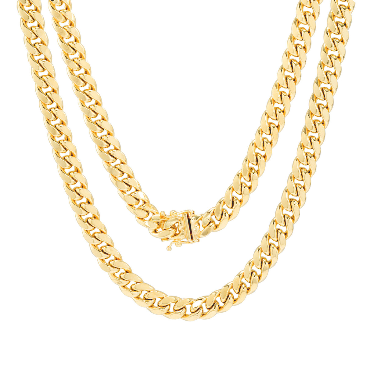 Gold Chain - Mens Hollow Miami Cuban Link Chain 10K Gold – SRUGOLD