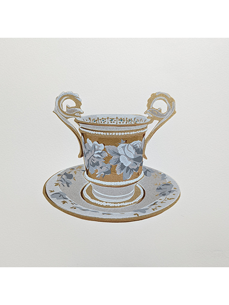 Cup and Saucer Print Detail