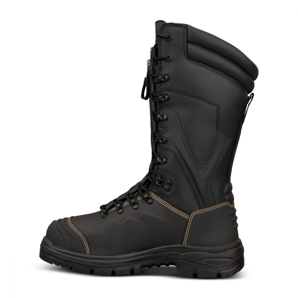 Oliver 350mm Black Laced in Zip Mining Boot - 100% Waterproof - 65-791 ...