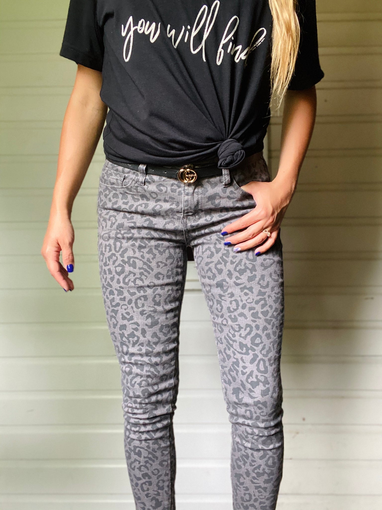 grey leopard print jeans