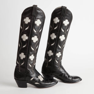 black tall cowgirl boots