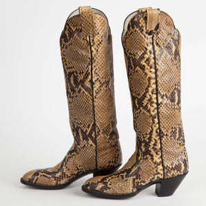 Vintage Larry Mahan Full Python Snakeskin Cowboy Boots - 4.5B ...