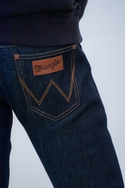wrangler raw denim jeans