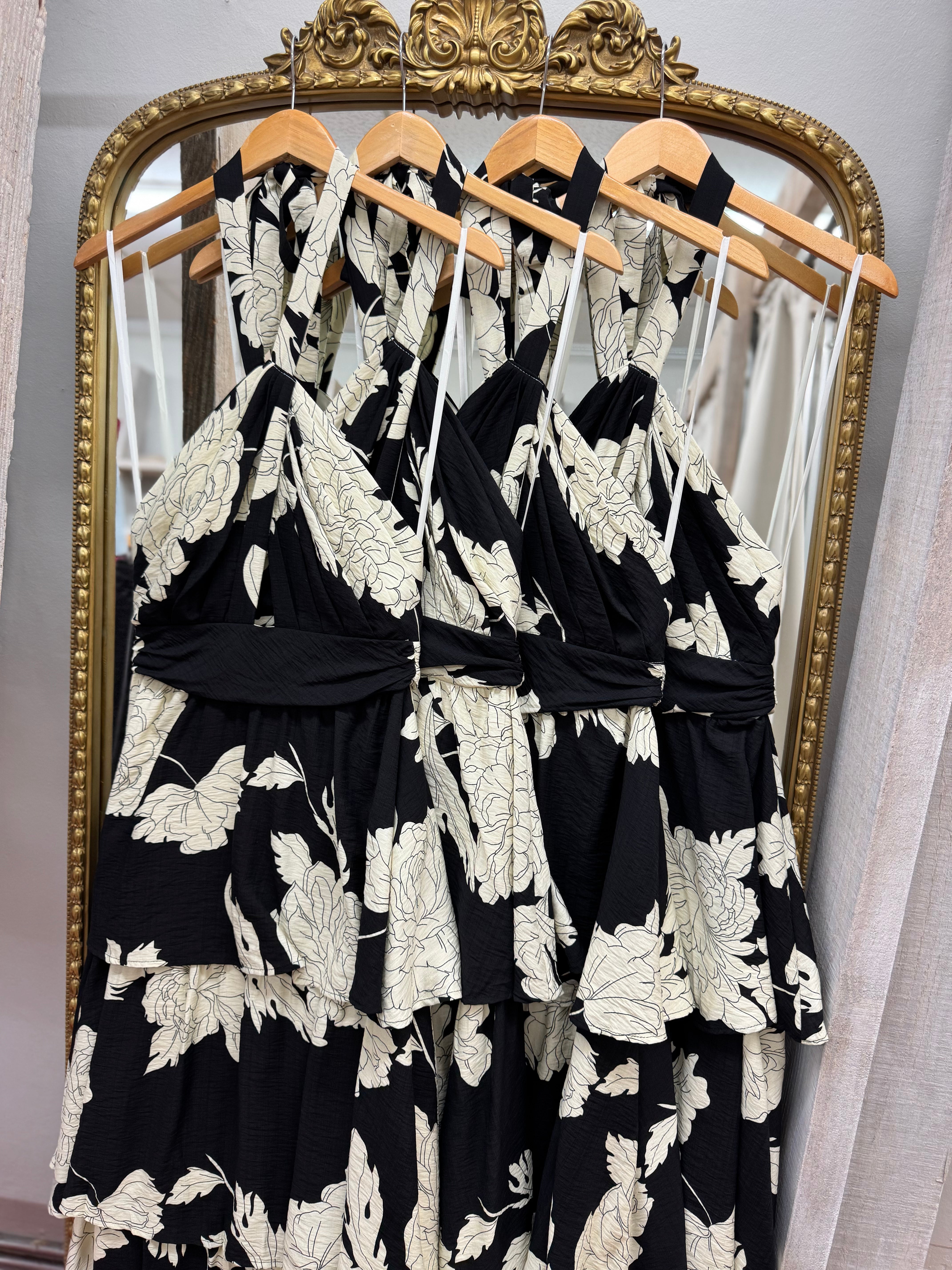 Classy Touch Halter Floral Maxi