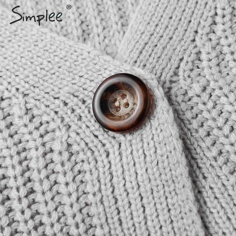 Sexy v-neck knitted women cardigan Casual solid button bat sleeve