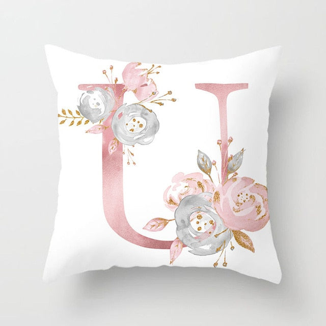Pink Letter Decorative Pillow Cushion Covers Pillowcase