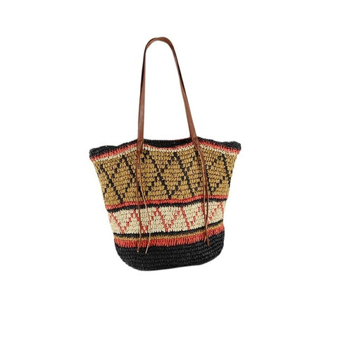 Handbag Handmade Woven Totes Pattern Straw  Shoulder Bag