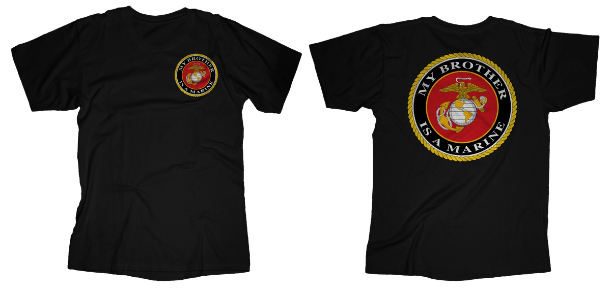 USMC Seal My Brother Is a Marine Mens Tee-Black – Frontline Military ...