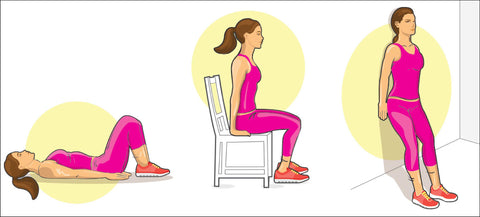 Three positions for Kegel exercise
