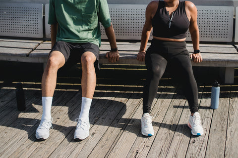 Woman and man after workout