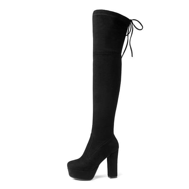 FAUX SUEDE THIGH HIGH BOOTS - Rebellious Creatures