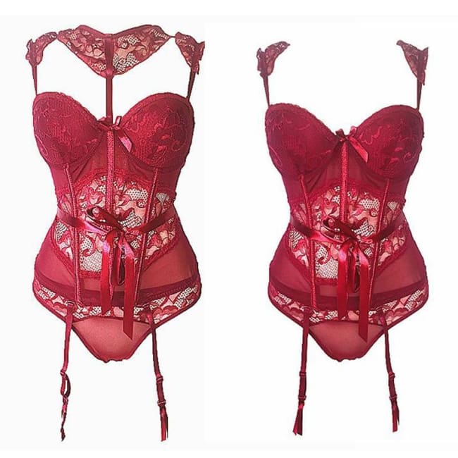 red corset bodysuit