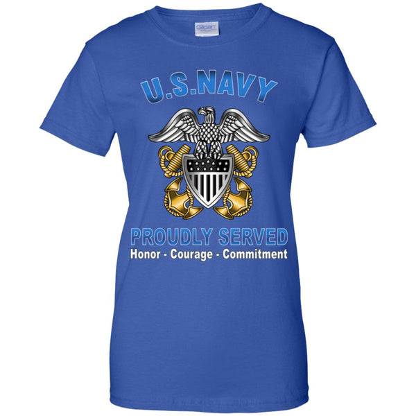 US Navy Officer Cap Device Proudly Served Ladies' T-Shirt