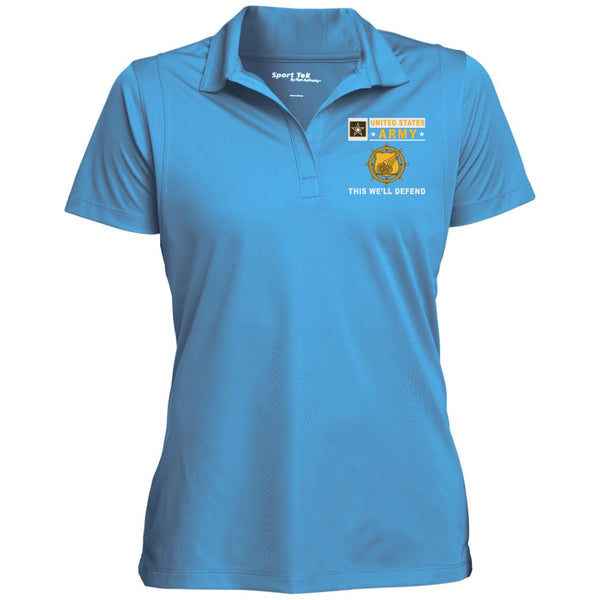 US Army Transportation Corps- This we'll defend Sport-Tek Women's Micropique Tag-Free Flat-Knit Collar Polo