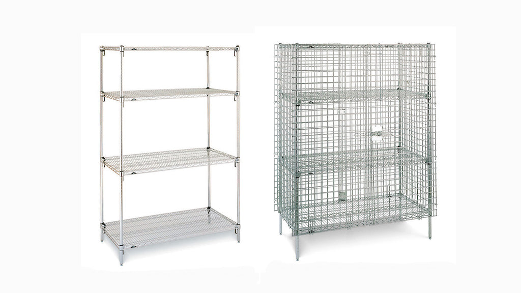 Wire shelving carts are mobile and allow for easy, secure movement of many products in a warehouse setting