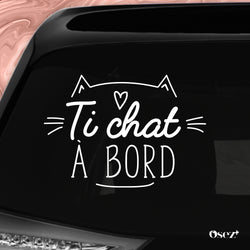 Ti Chat A Bord Autocollant Pour Voiture Osezplus