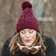 Burgundy Satin Lined Cable Knit Hat