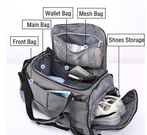 Multifunction Gray Travel Bag Function