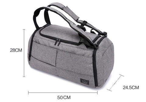 Multifunction Gray Travel Bag Size