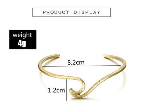 Gold Wave Bracelet Size