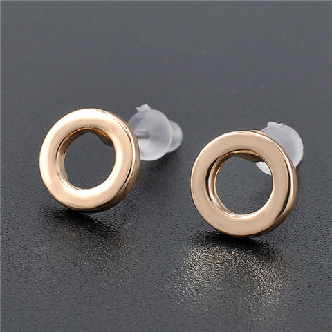 Gold Round Earrings