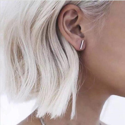 Silver Rectangular Earrings