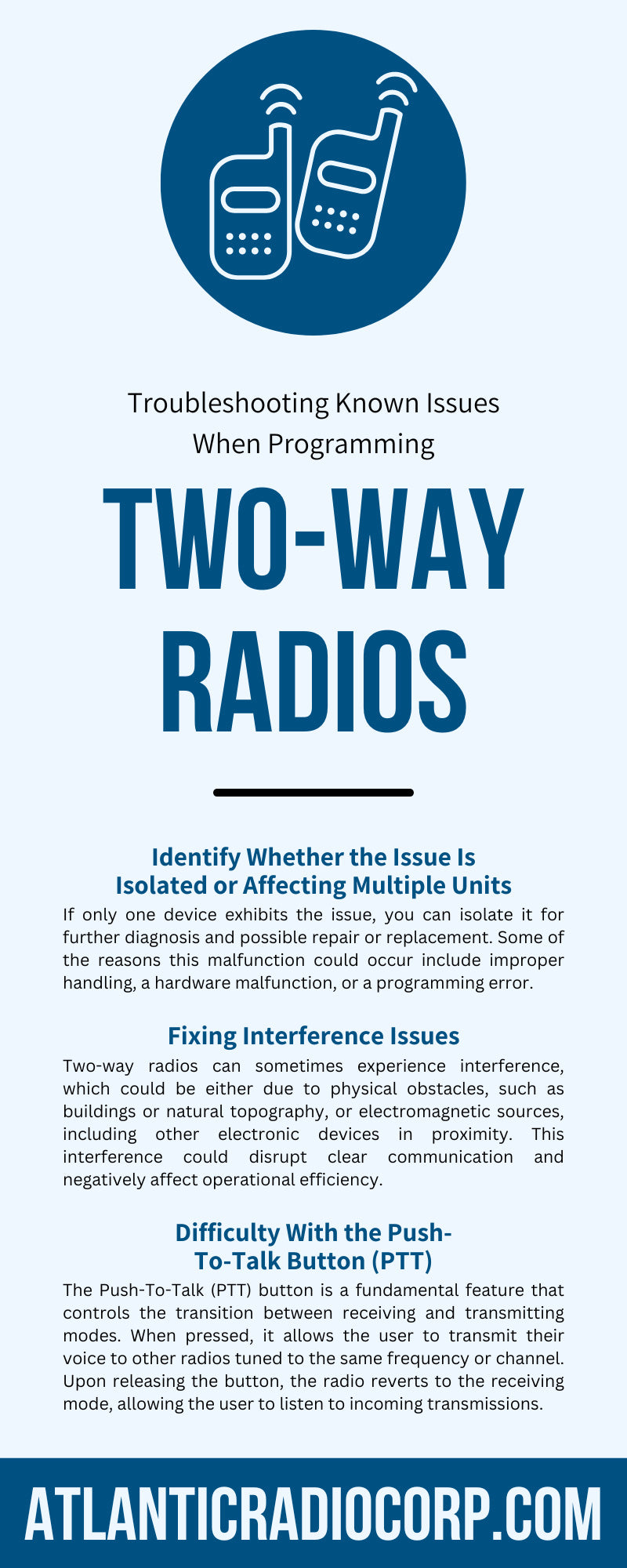 Troubleshooting Known Issues When Programming Two-Way Radios