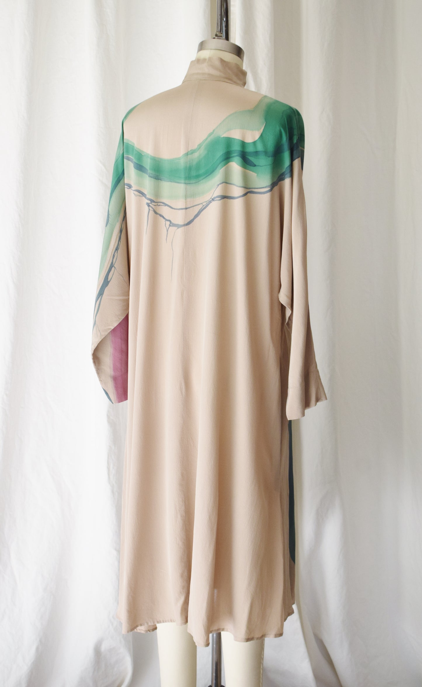 Vintage Painted Silk Geode Dress | M/L