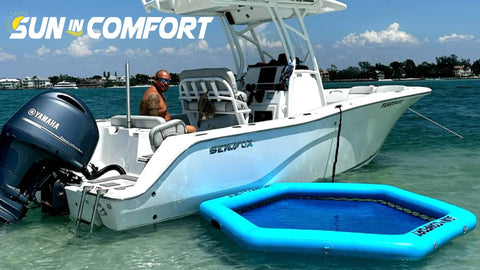 Take your water party to the next level with the Sun In Comfort Boat Water Float