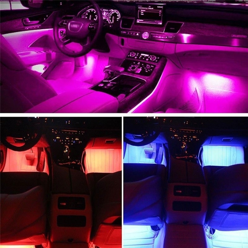 Car Led Strip Interior Lighting With Music Sync Function