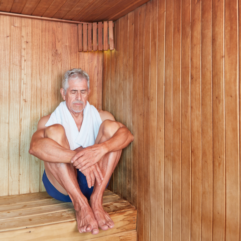 man in sauna