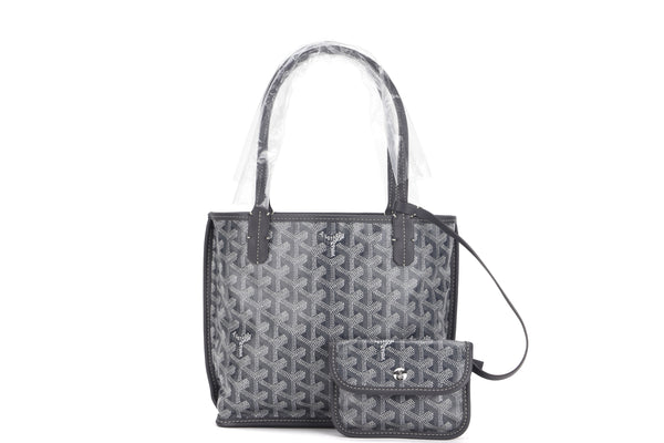 GOYARD Goyardine Reversible Mini Anjou Grey 681549