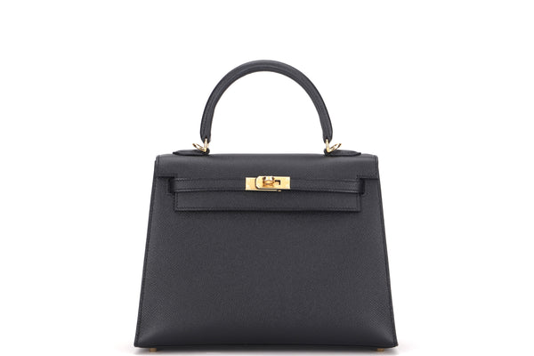 HERMES BIRKIN 25 SELLIER BLACK EPSOM GHW, Women's Fashion, Bags