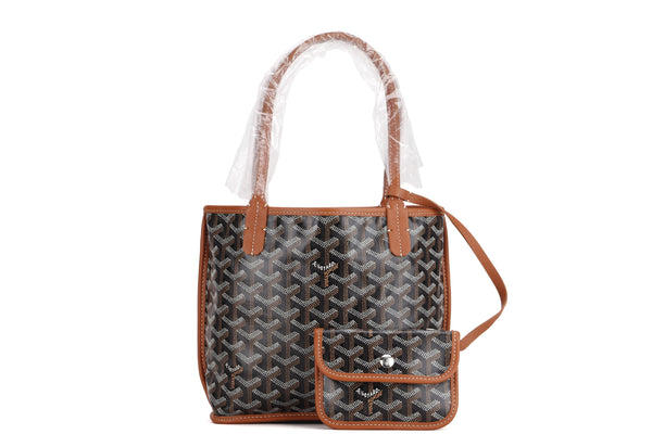 Anjou Goyard Handbags Black Leather Cloth ref.615061 - Joli Closet