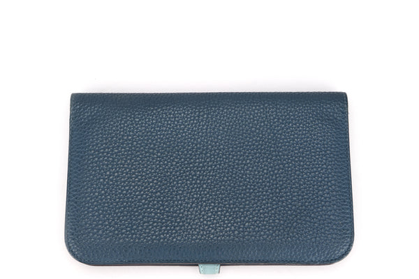 HERMES Togo Dogon Recto Verso Wallet Bleu Electrique 731622