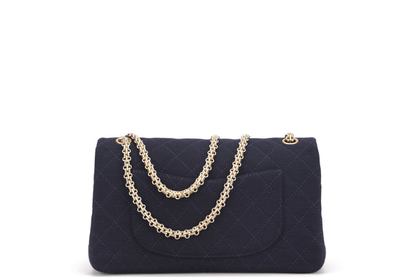 CHANEL REISSUE FLAP BAG (1737xxxx) LARGE BLUE FABRIC GOLD HARDWARE ...