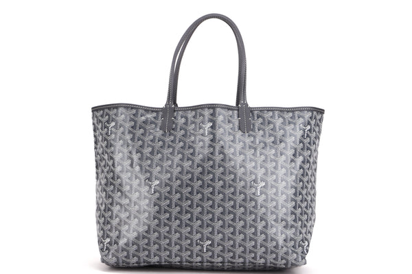 Goyard Rouette Soft PM Grey White Gayardine Leather Tote – The