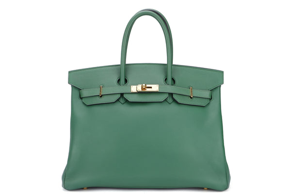hermes birkin 30 (stamp b (1998)) vert bengale courcheval leather gold  hardware, with keys, lock & dust cover