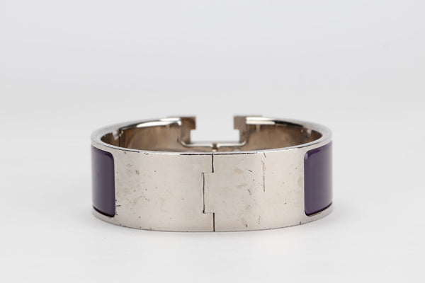 Hermes new Clic HH Bracelet 0.5 Narrow White/ Blanc in Brushed Palladium  Hardware - The Attic Place