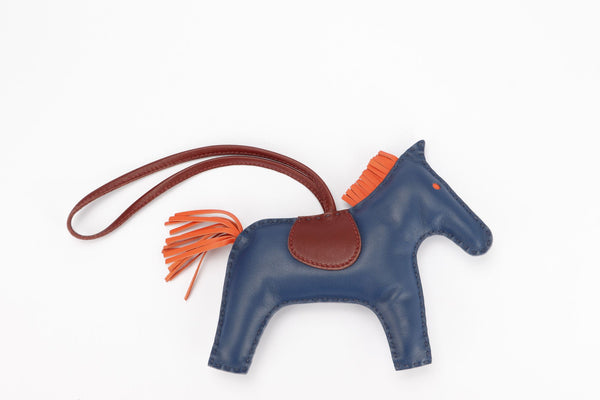 Hermes Horse Head Charm, Fuchsia & Orange Color