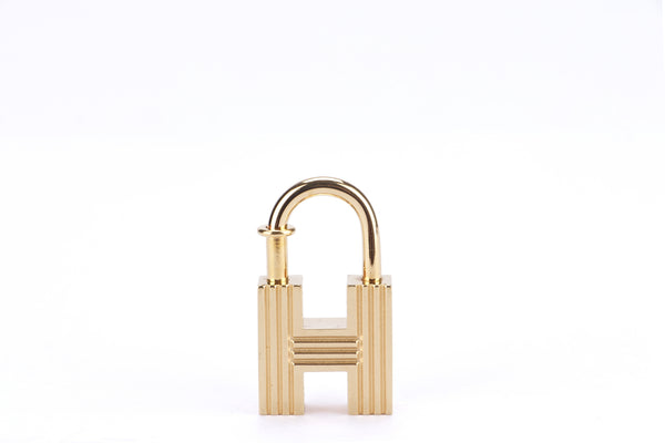 Hermès golden steel padlock with keys Gold hardware ref.267081 - Joli Closet