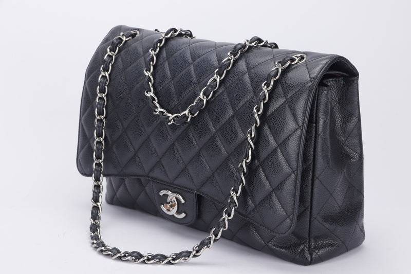 Chanel Jumbo Silver Chain Lambskin Classic Flap Bag NW3444  LuxuryPromise
