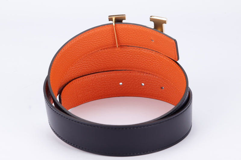 hermes belt orange black