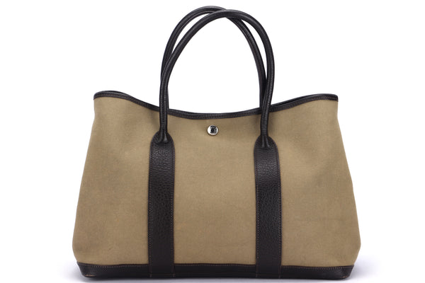 Hermès Garden Party Beige Marfa Negonda 36 PM Palladium Hardware, 2023 (Like New), Beige/Brown Womens Handbag
